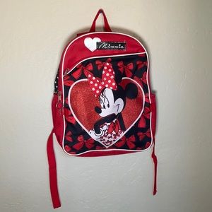 Disney’s Minnie Mouse Girls Red Backpack w/ White Polka Dots